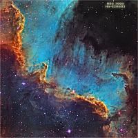 NGC 7000: The Cygnus Wall - Narrow Band SII:Ha:OIII