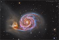NGC5194 (M51) - The Whirlpool Galaxy and its companion NGC5195 - Ha enhanced