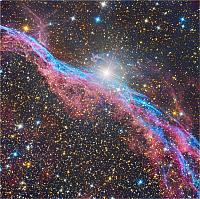 NGC6960 - The Veil Nebula in Cygnus - LHa-(RHa)GB enhanced version