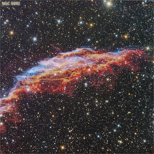 NGC 6992 Eastern Part of Cygnus Loop - Hybrid version